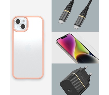 Otterbox React Series voor iPhone 15 Plus, Peach Perfect (Peach)