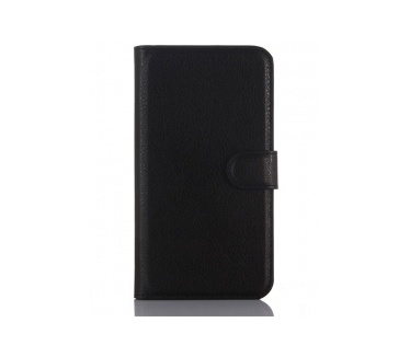 Wiko Pulp 4G Lederen Wallet Flip Hoesje Zwart