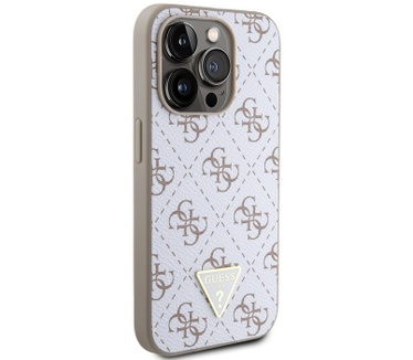 Guess 4G Triangle Logo Back Case - iPhone 15 Pro Max (6.7") - Wit Wit