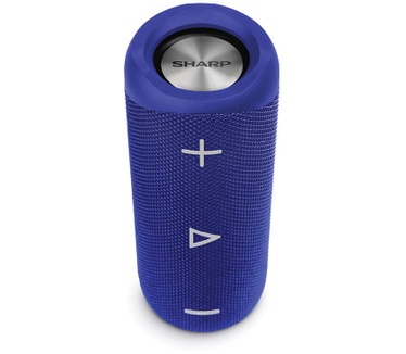 Sharp GX-BT280 (BL) Tragbarer, kabelloser Bluetooth-Lautsprecher, DSP Technologie, Spritzwassergeschützt IP56, 20 Watt, 12 Stunden Wiedergabezeit, Blau