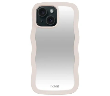 HoldIt Wavy TPU Back Cover Beige/Spiegel Apple iPhone 13/14/15