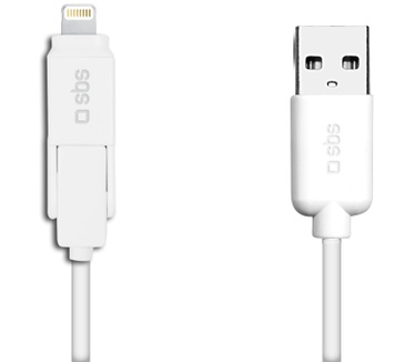 SBS 1.0m USB A – Lightning /Micro USB B