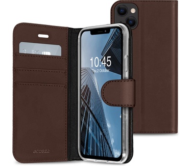 Accezz Wallet Softcase Bookcase iPhone 13 - Donkerbruin
