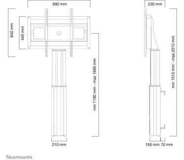 Neomounts by Newstar elektrisch verstelbare vloerstandaard