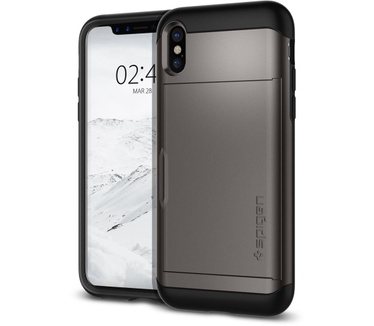 Spigen Apple iPhone X Hoesje Slim Armor CS Grijs