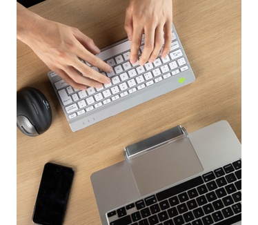 R-Go Tools Ergonomisch toetsenbord R-Go Compact Break, compact toetsenbord met pauzesoftware, AZERTY (FR), Bluetooth, wit