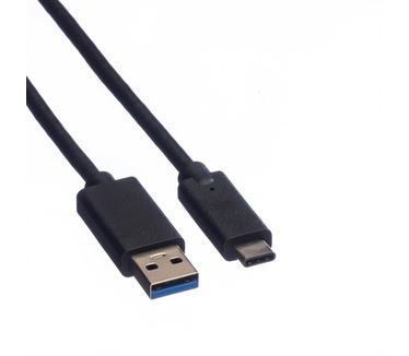 Roline USB 3.1 kabel, A-C, M/M 0,5 m Zwart