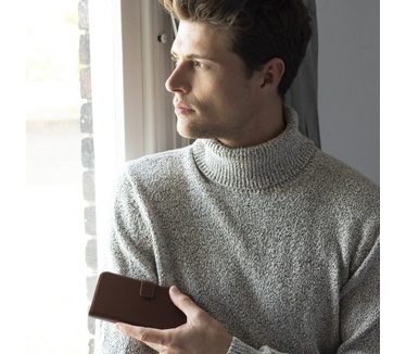 Selencia Echt Lederen Bookcase Samsung Galaxy S21 Plus - Bruin