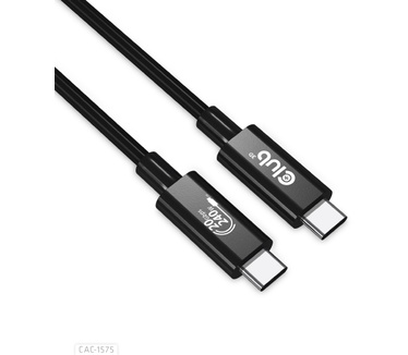 Club 3D USB4 Gen2x2 Type-C Bi-Directional Cable 4K60Hz, Data 20Gbps, PD 240W(48V/5A) EPR M/M 2m USB IF GECERTIFCIEERD