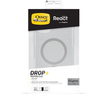 Otterbox React Series voor MagSafe voor iPhone 16 Plus, Stardust (iPhone 16 Plus) Transparant