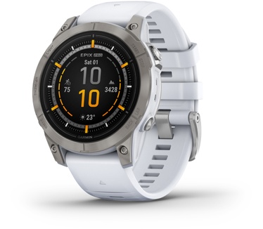 Garmin epix Pro (Gen 2), 47mm, Sapphire Edition Titanium (Wit)