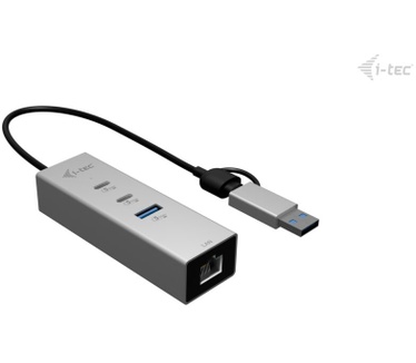i-tec USB-C/USB-A Metal HUB 3 (2x USB-C, 1x USB-A) Port + 2.5GLAN