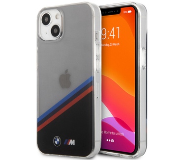BMW M-Line Tricolor Back Case iPhone 13 Mini (5.4") - Transparant Transparant