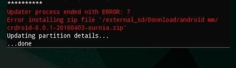 Foutmelding in TWRP