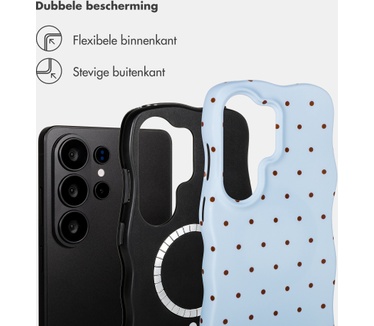 Selencia Vivid Wavy Backcover met MagSafe voor de Samsung Galaxy S26 Ultra - Happy Dots Digital Sky