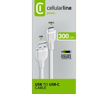 Cellular Line USB DATA CABLE HOME XL - USB-C Wit