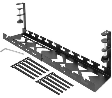 ACT AC8379 Verstelbare kabelgoot voor onder bureau - kabelmanagement Zwart