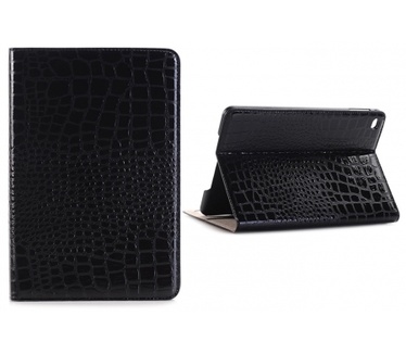 Kees Krokodillen Patroon Portemonnee Hoes Apple iPad mini 4 - Zwart