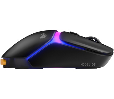 Glorious Glorious Gaming - draadloze gamingmuis Model D3 - Uitwisselbaar InfinitePlay-batterijsysteem, 8k polling, 130M click optische schakelaars, licht gewicht van 69 g, 30K DPI optische sensor, RGB - Zwart