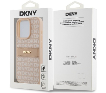 DKNY Textured Tonal Stripe Back Case - iPhone 15 Pro Max - Roze Roze