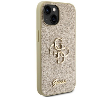 Guess 4G Glitter Back Case - Apple iPhone 15 Plus (6.7") - Goud Goud