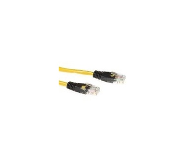Advanced Cable Technology CAT5E UTP cross-over patchkabel geel met zwarte tules