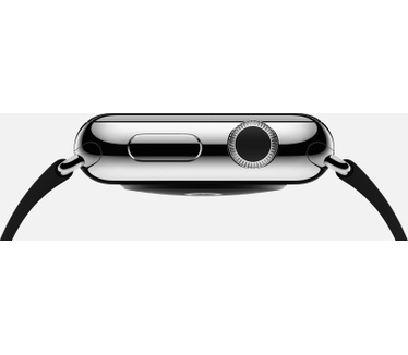 Apple Watch 38mm Roestvrij Staal - Zwart bandje, moderne gesp (middel) RVS (Zwart)