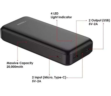 VEGER powerbank 20000 mAh 2A A20 (W2015) black