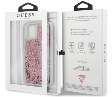 Guess 4G Liquid Glitter Case - iPhone 12 Pro Max (6.7") - Roze  Roze