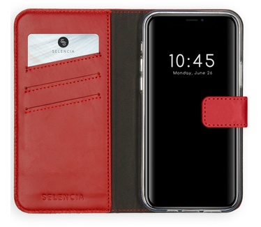 Selencia Echt Lederen Bookcase iPhone 12 Pro Max - Rood