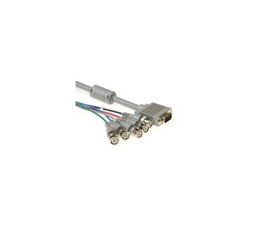 Intronics Verloop kabel VGA male - 5X BNC met Ferriet onstoring