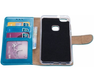 Luxe Lederen Bookcase hoesje voor de Huawei P10 Lite - Blauw (Huawei P10 Lite) Blauw