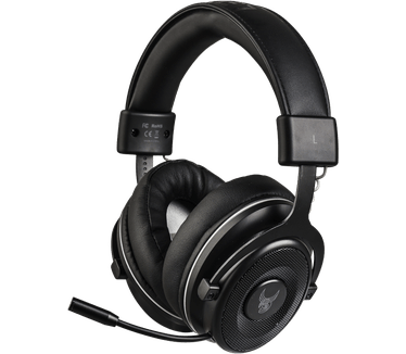 L33T L33T Gaming L33T MUNINN draadloze gaming headset, over-ear PC hoofdtelefoon met 18 uur looptijd voor PC, XBOX, Mac of notebook - USB-ontvanger, hoofdtelefoon met microfoon voor gamer, zwart