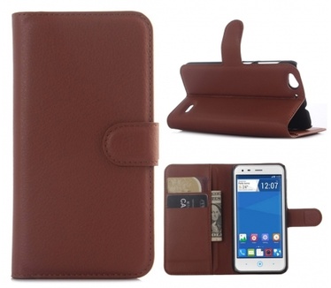 Kees Lederlook Portemonnee Hoesje ZTE Blade S6 - Bruin