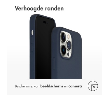 Accezz Liquid Silicone Backcover iPhone 14 Pro Max - Donkerblauw