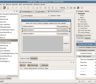 MonoDevelop - GUI designer