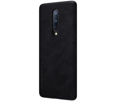 Nillkin Qin PU Leather Book Case voor OnePlus 8 - Zwart Zwart