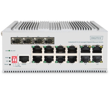 Digitus Industriële 8+4 L2 managed Gigabit ethernetswitch