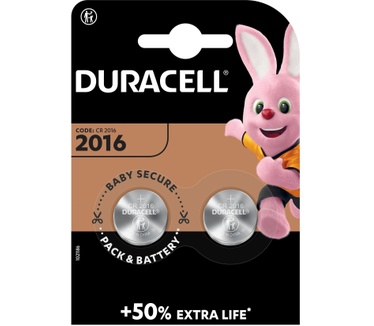 Duracell Specialty 2016 Lithium knoopcelbatterij, verpakking van 2