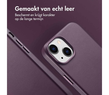 Accezz MagSafe Leather Backcover iPhone 14 - Paars