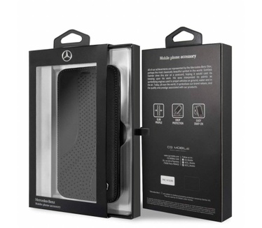 Mercedes-Benz Originele Upward Wave Bookcase voor de Apple iPhone X / XS - Zwart  Zwart
