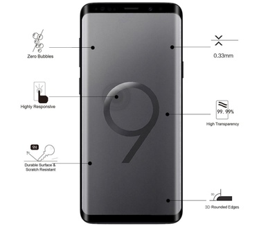 Eiger Full Screen Tempered Glass - Samsung Galaxy S9 Plus - Zwart