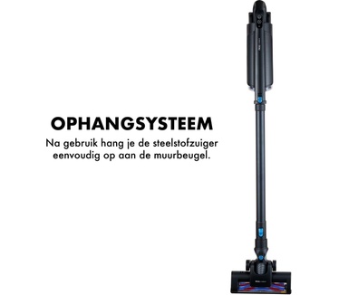 MOA Steelstofzuiger Draadloos en zonder zak - Stofzuiger 2-1 met Kruimelzuiger - Met accu en HEPA filter - VC72 - S-Power 120