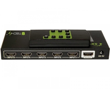 Techly 5 IN 1 OUT HDMI Switch with Remote Control, 4Kx2K, 3D IDATA HDMI-4K51