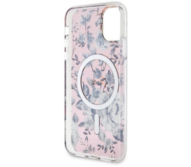 Guess Flower MagSafe Back Case voor Apple iPhone 11 (6.1") - Roze Roze