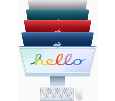 Apple iMac 24" Retina 4.5K (2021) M1, 7-core GPU, 8GB, 256GB ssd (Qwerty toetsenbord), Zilver