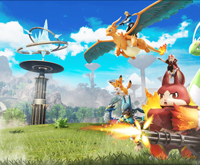 Pickmos naast Pokémon's Charizard