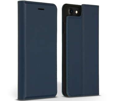 Accezz Premium Leather Slim Bookcase iPhone SE (2022 / 2020) / 8 / 7 / 6(s) - Donkerblauw