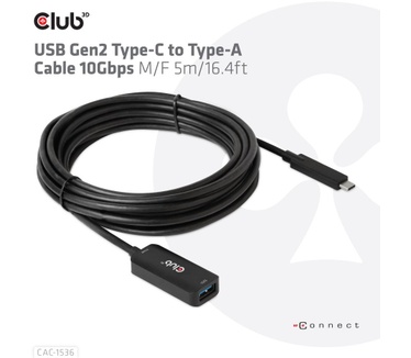 Club 3D USB Gen2 Type-C to Type-A Cable 10Gbps M/V 5m