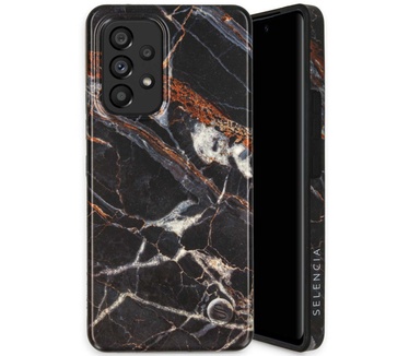 Selencia Aurora Fashion Backcover Samsung Galaxy A53 - Duurzaam hoesje - 100% gerecycled - Zwart Marmer